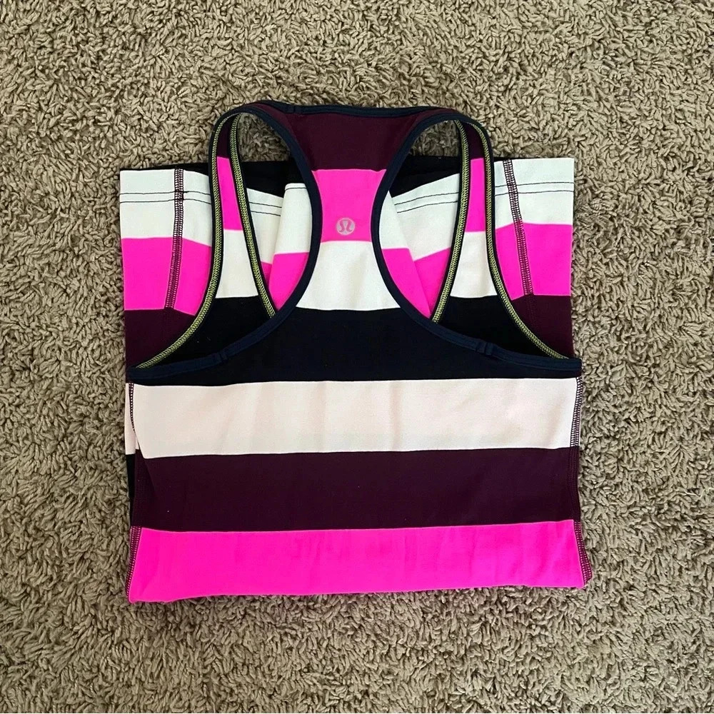 Lululemon Striped Racerback Tank Top
